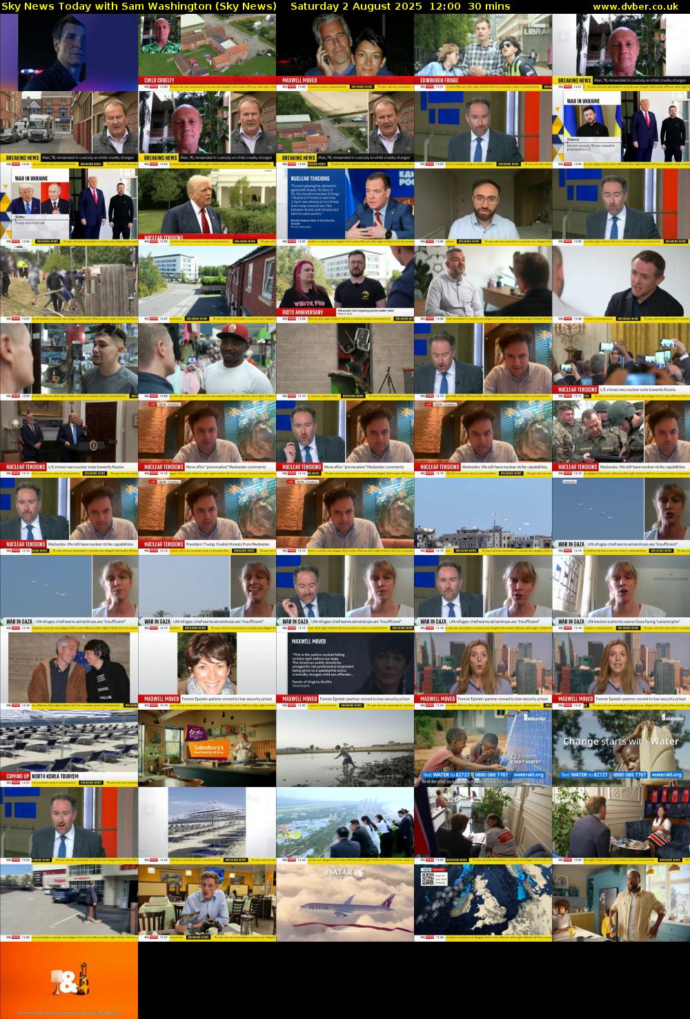 Sky News Today with Sam Washington (Sky News) Saturday 2 August 2025 12:00 - 12:30