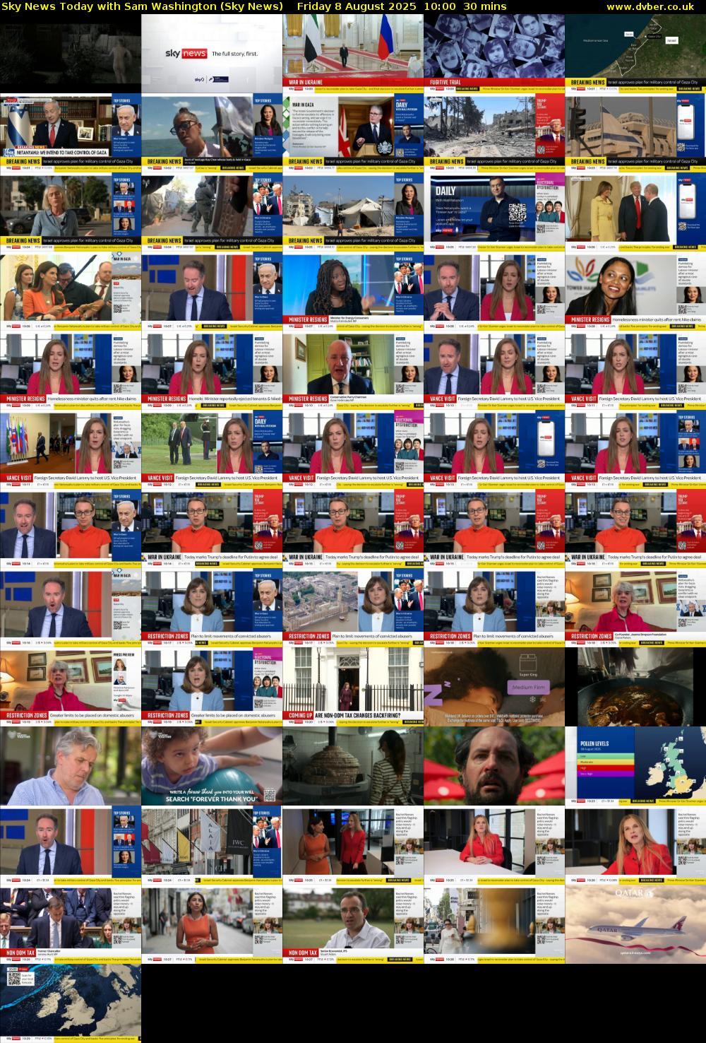 Sky News Today with Sam Washington (Sky News) Friday 8 August 2025 10:00 - 10:30