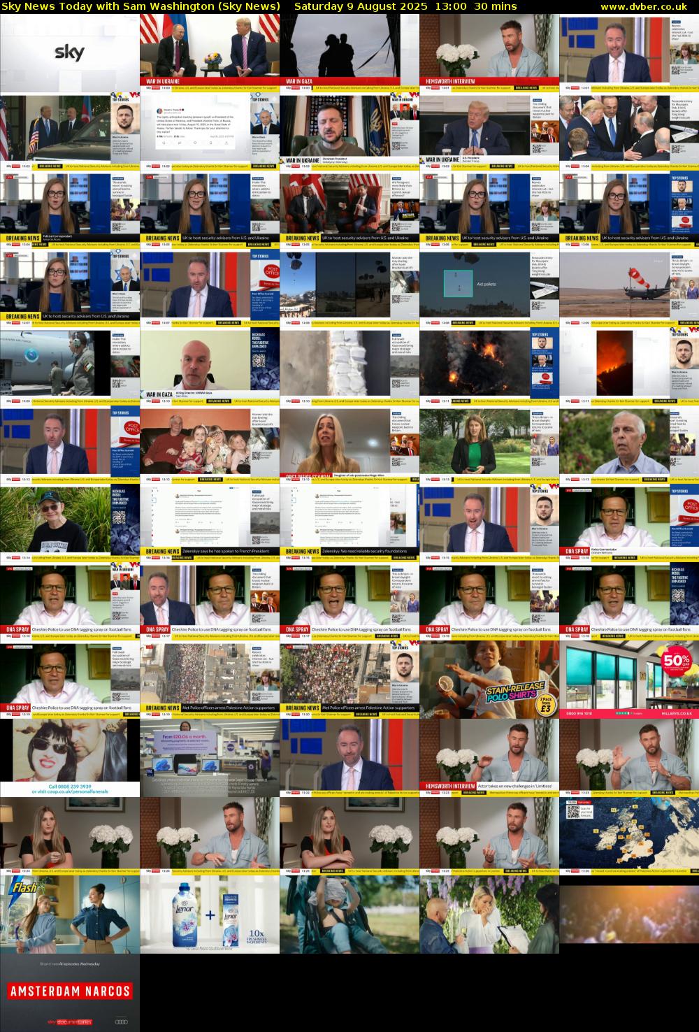 Sky News Today with Sam Washington (Sky News) Saturday 9 August 2025 13:00 - 13:30
