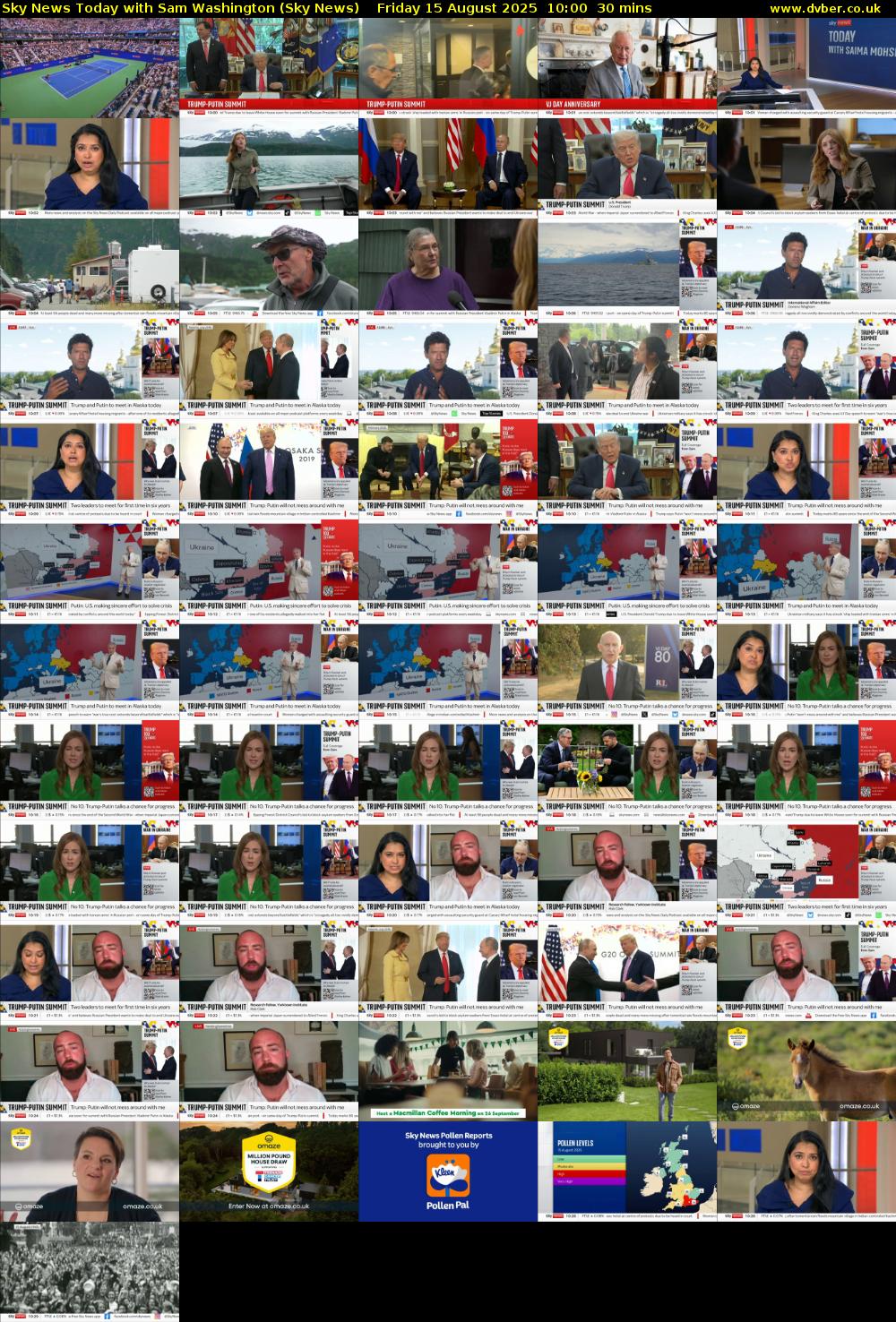 Sky News Today with Sam Washington (Sky News) Friday 15 August 2025 10:00 - 10:30