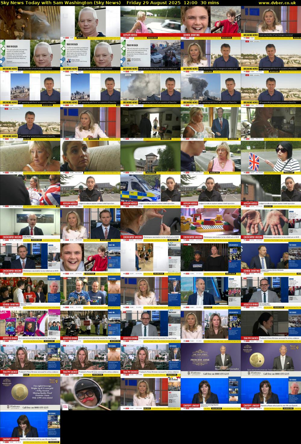 Sky News Today with Sam Washington (Sky News) Friday 29 August 2025 12:00 - 12:30