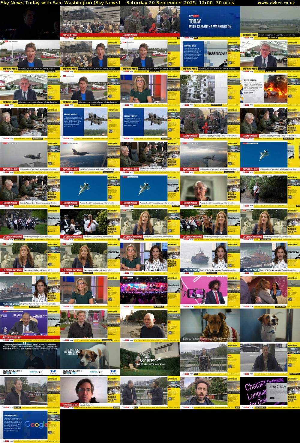 Sky News Today with Sam Washington (Sky News) Saturday 20 September 2025 12:00 - 12:30