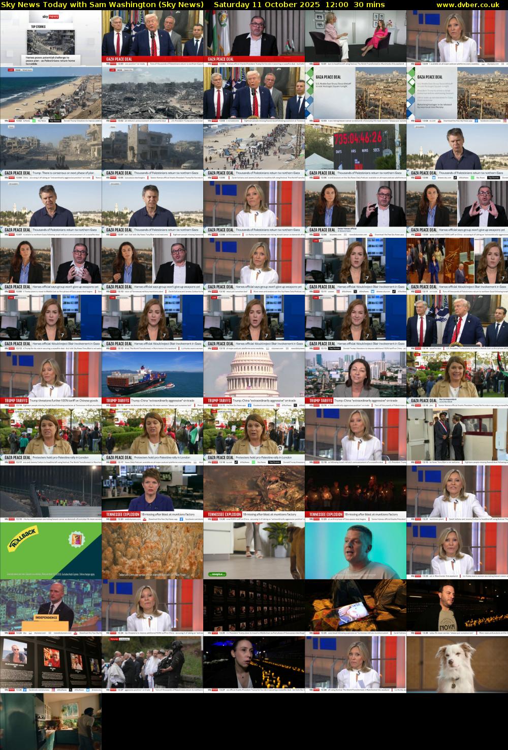 Sky News Today with Sam Washington (Sky News) Saturday 11 October 2025 12:00 - 12:30