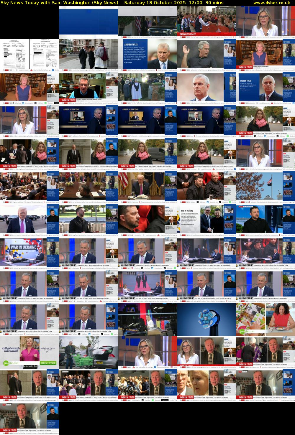 Sky News Today with Sam Washington (Sky News) Saturday 18 October 2025 12:00 - 12:30