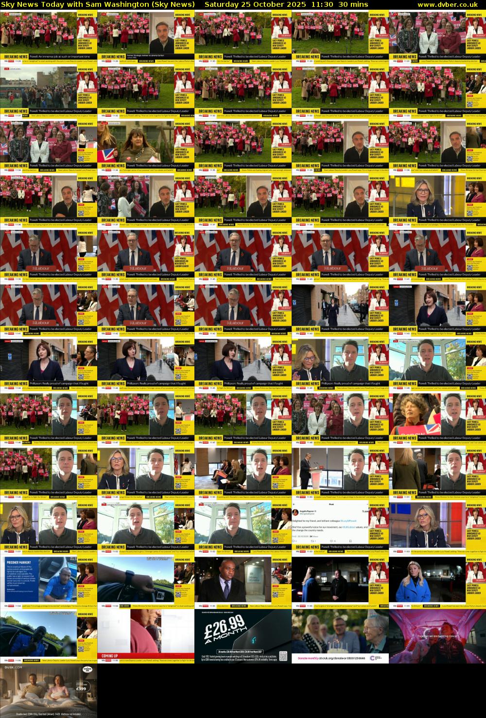 Sky News Today with Sam Washington (Sky News) Saturday 25 October 2025 11:30 - 12:00