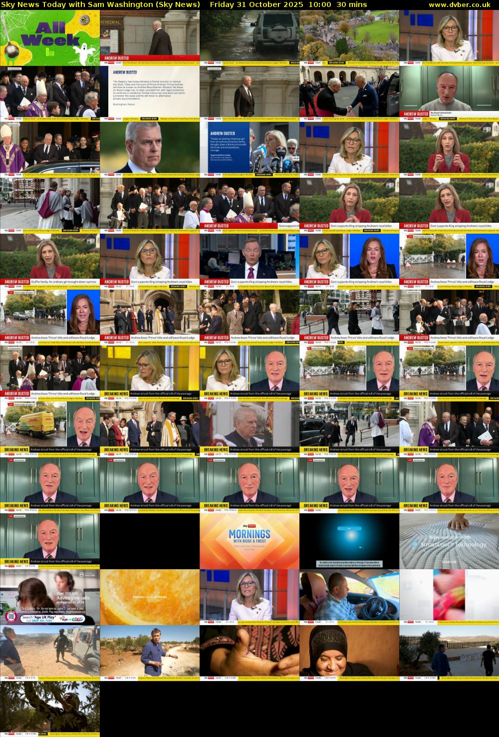 Sky News Today with Sam Washington (Sky News) Friday 31 October 2025 10:00 - 10:30