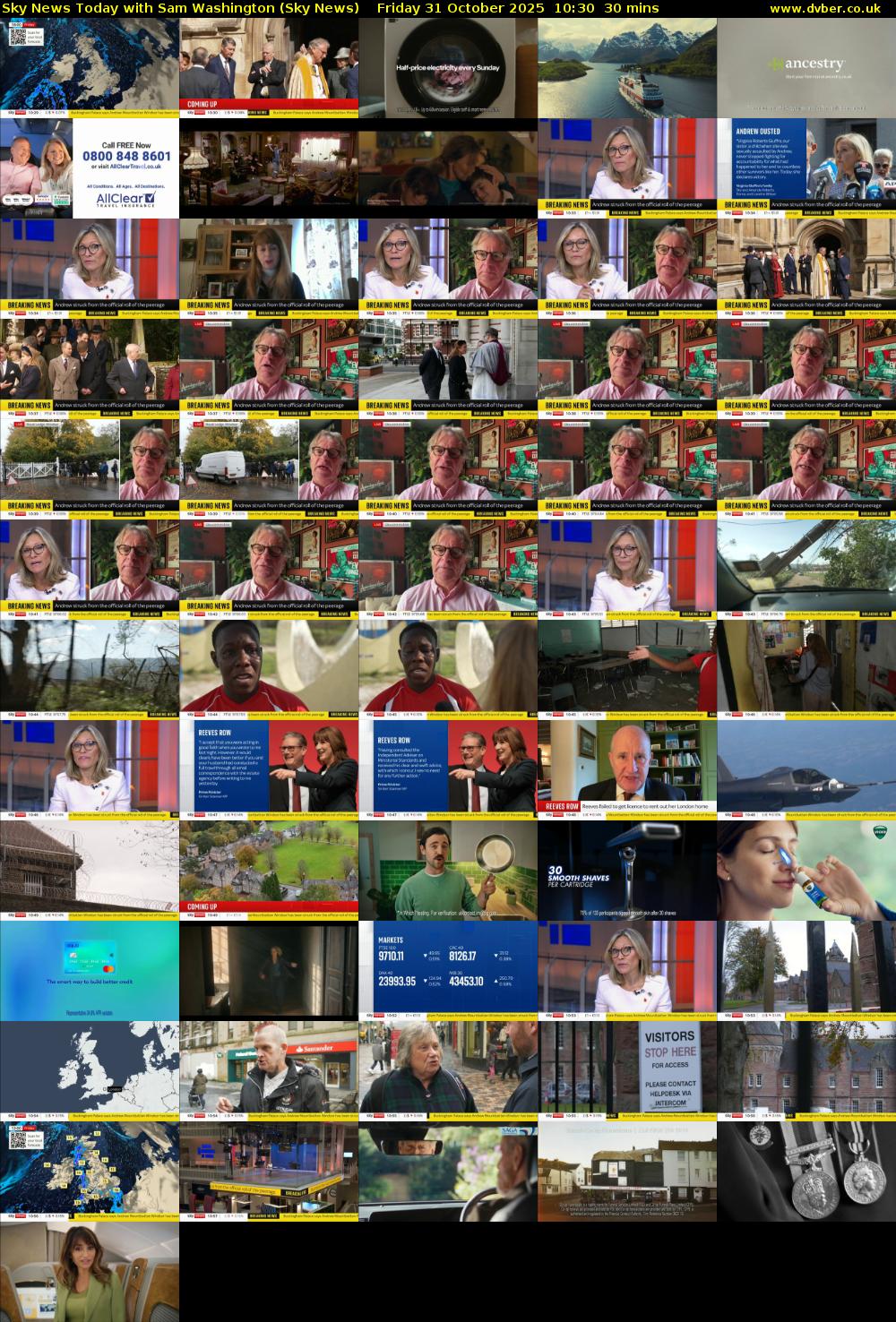 Sky News Today with Sam Washington (Sky News) Friday 31 October 2025 10:30 - 11:00