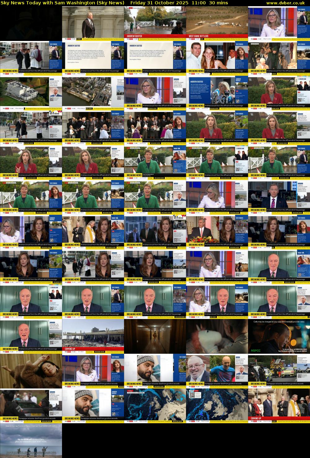 Sky News Today with Sam Washington (Sky News) Friday 31 October 2025 11:00 - 11:30