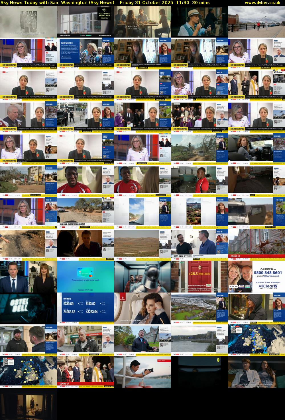 Sky News Today with Sam Washington (Sky News) Friday 31 October 2025 11:30 - 12:00