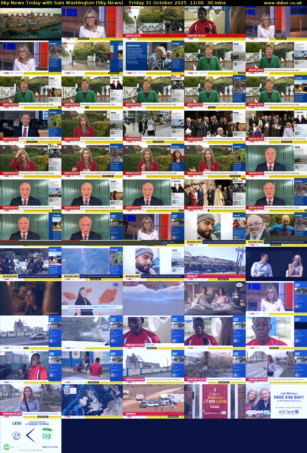 Sky News Today with Sam Washington (Sky News) Friday 31 October 2025 12:00 - 12:30
