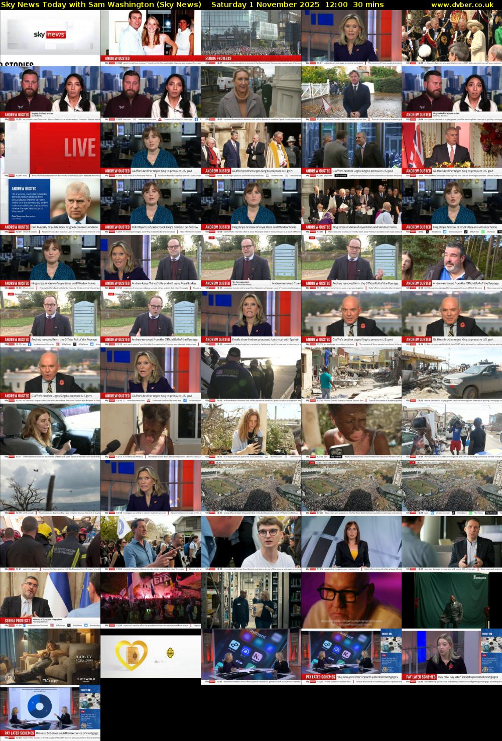 Sky News Today with Sam Washington (Sky News) Saturday 1 November 2025 12:00 - 12:30