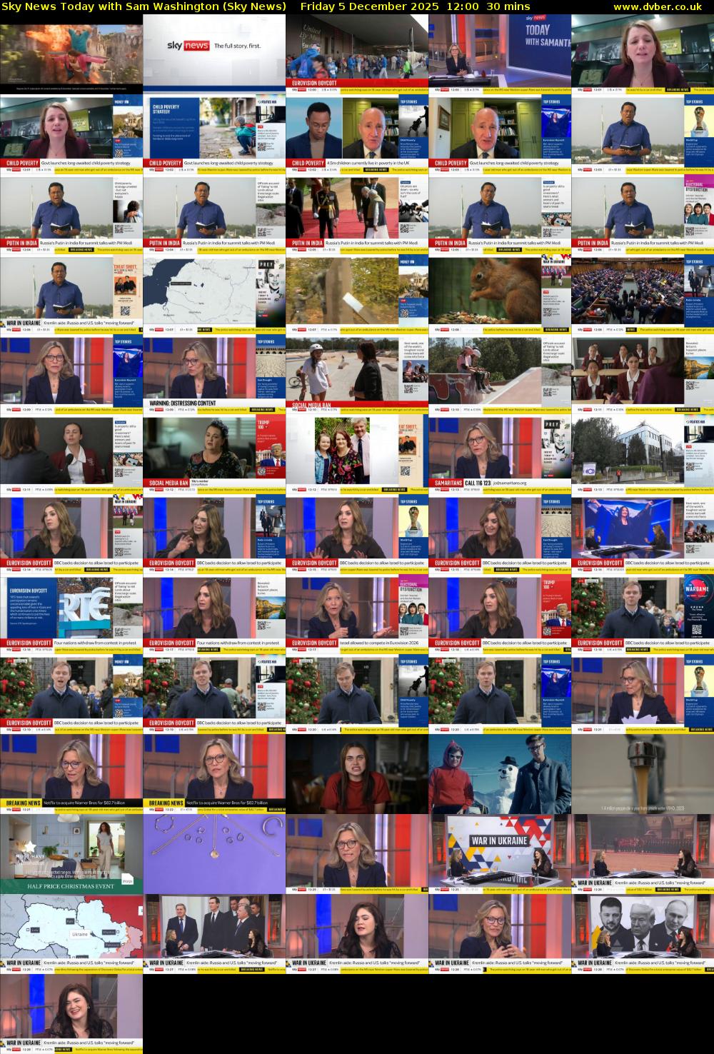 Sky News Today with Sam Washington (Sky News) Friday 5 December 2025 12:00 - 12:30