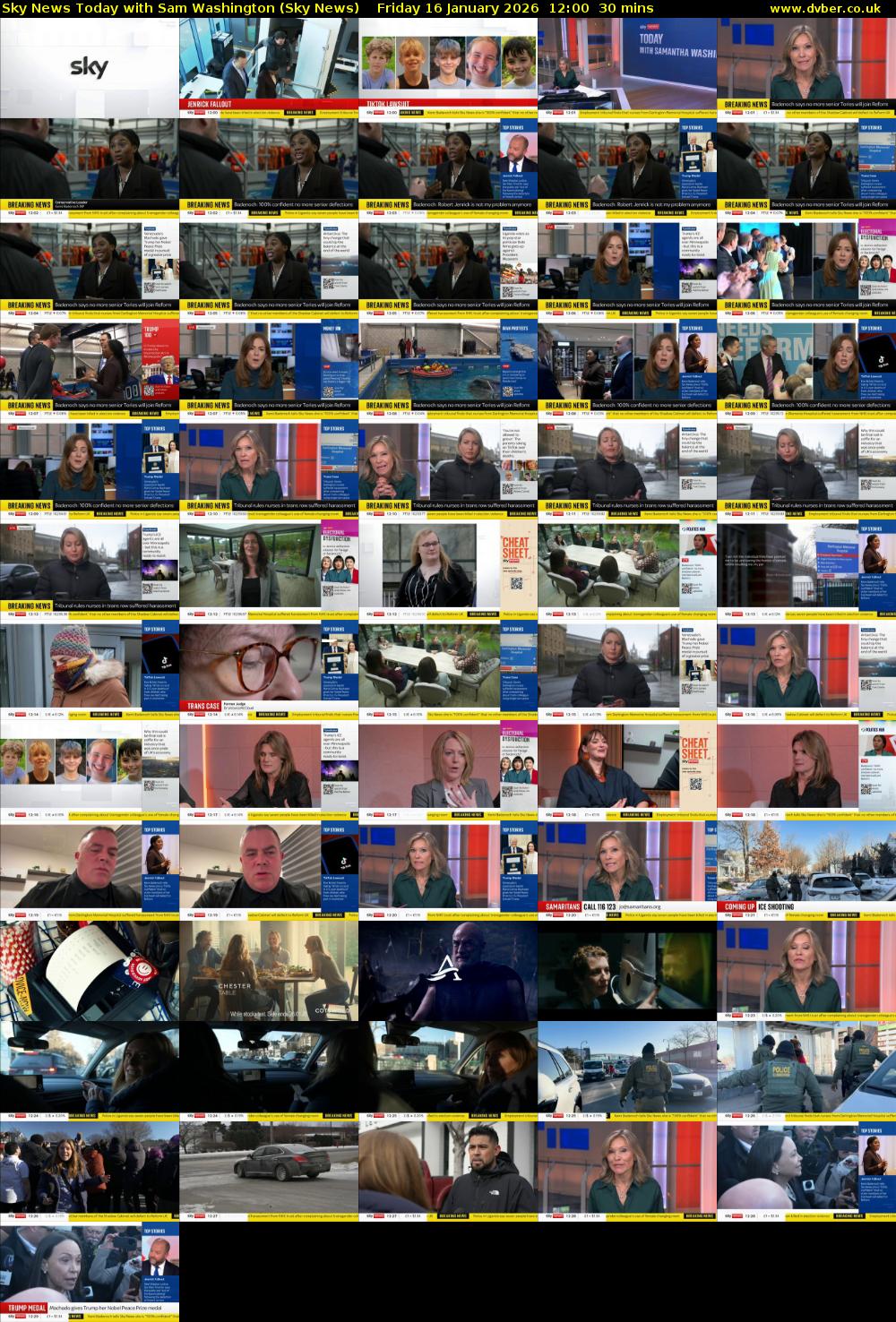 Sky News Today with Sam Washington (Sky News) Friday 16 January 2026 12:00 - 12:30