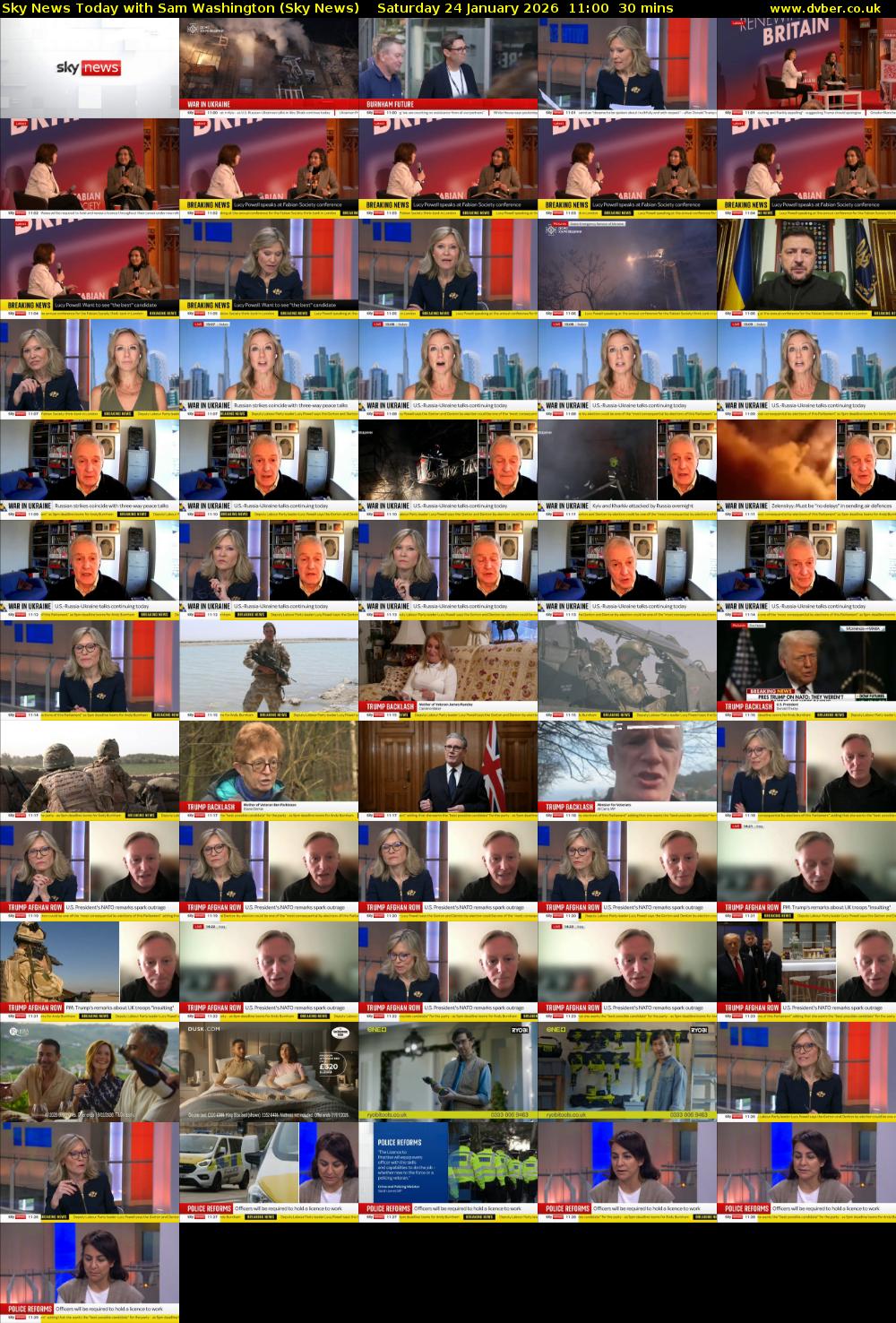 Sky News Today with Sam Washington (Sky News) Saturday 24 January 2026 11:00 - 11:30