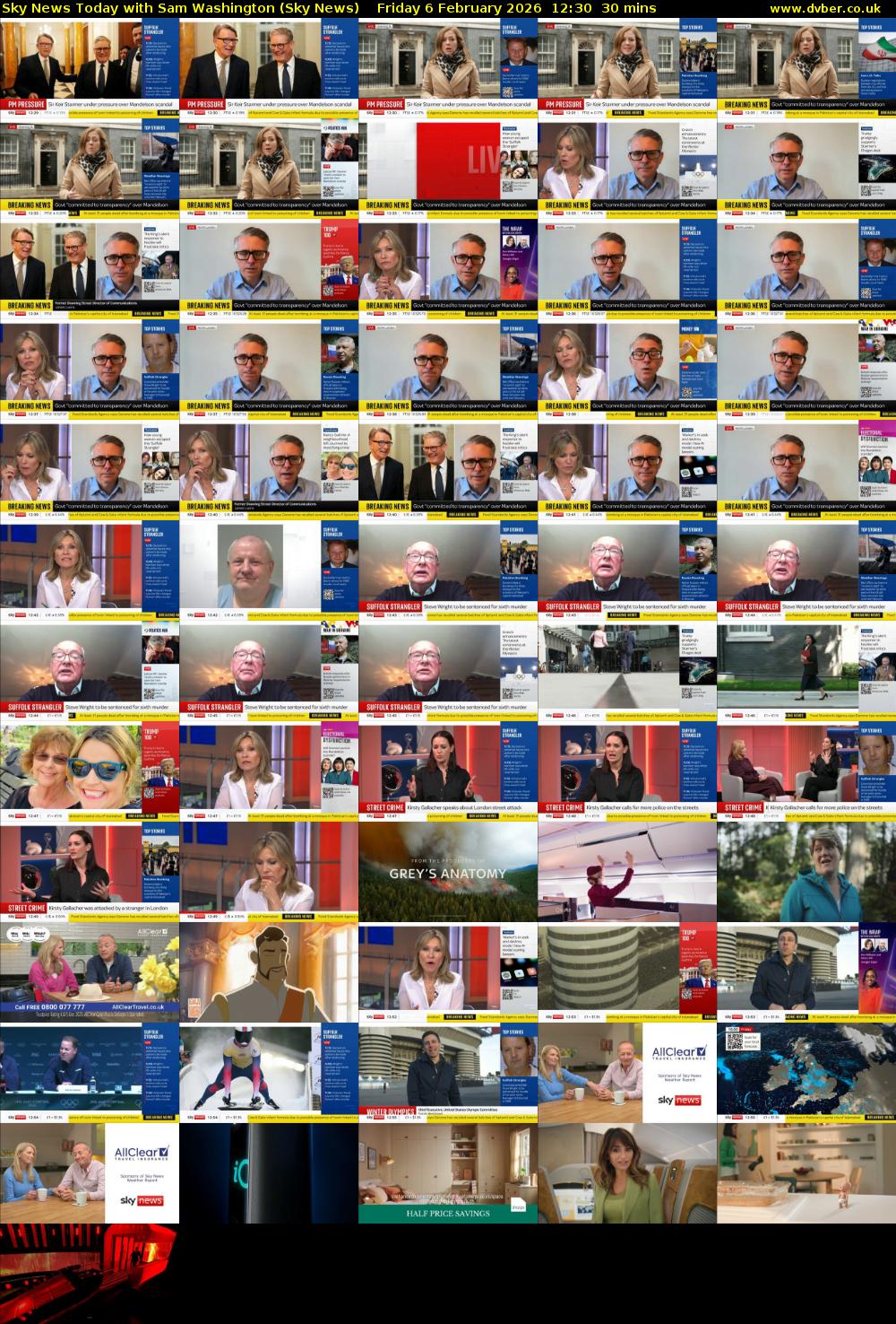 Sky News Today with Sam Washington (Sky News) Friday 6 February 2026 12:30 - 13:00