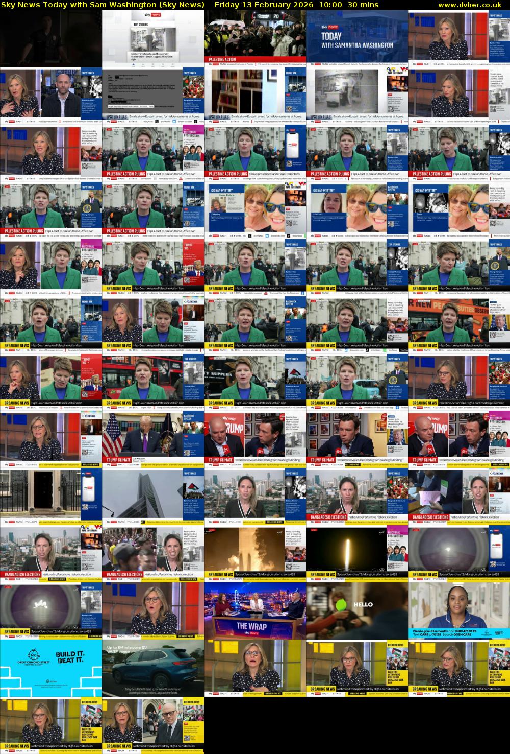 Sky News Today with Sam Washington (Sky News) Friday 13 February 2026 10:00 - 10:30