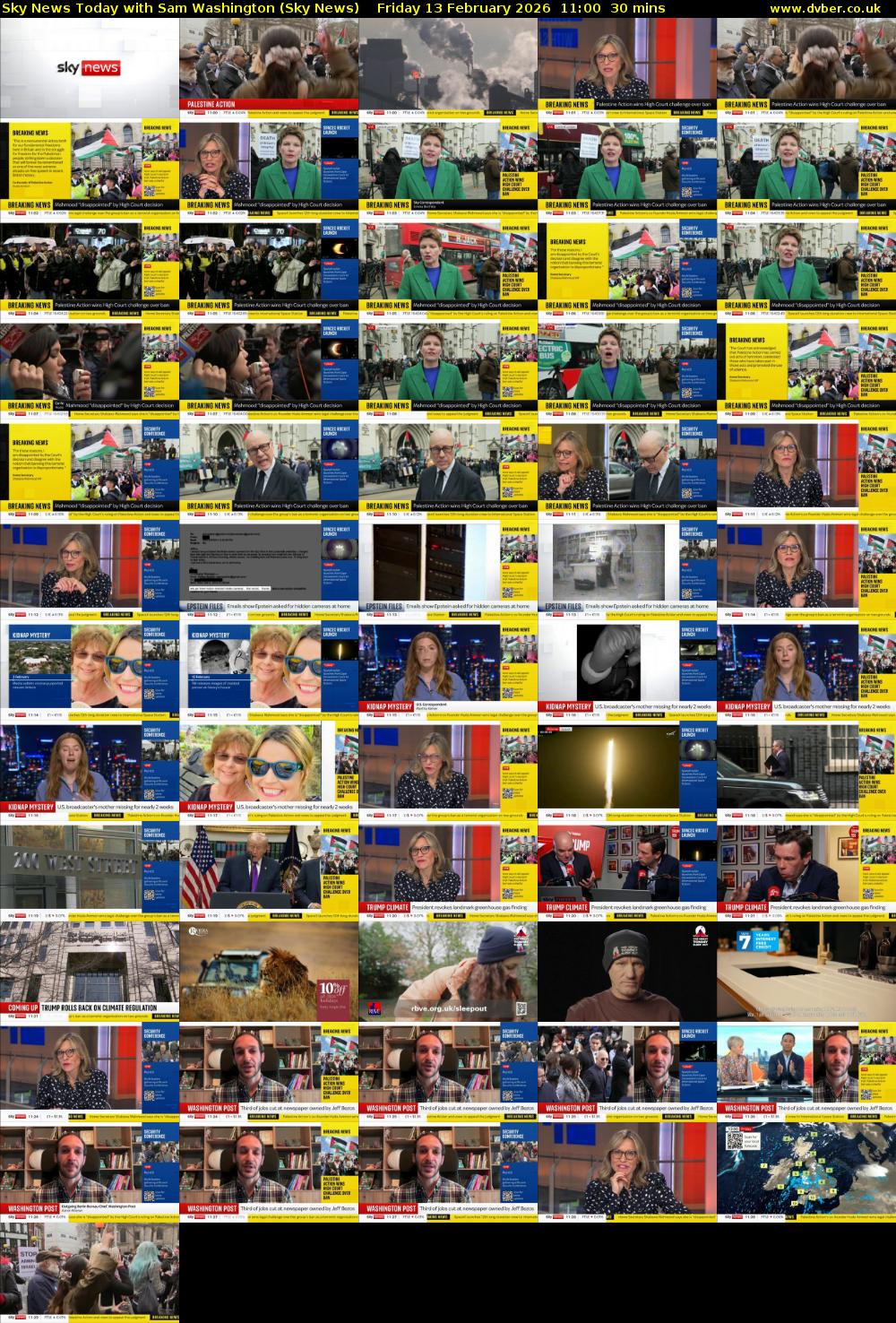 Sky News Today with Sam Washington (Sky News) Friday 13 February 2026 11:00 - 11:30