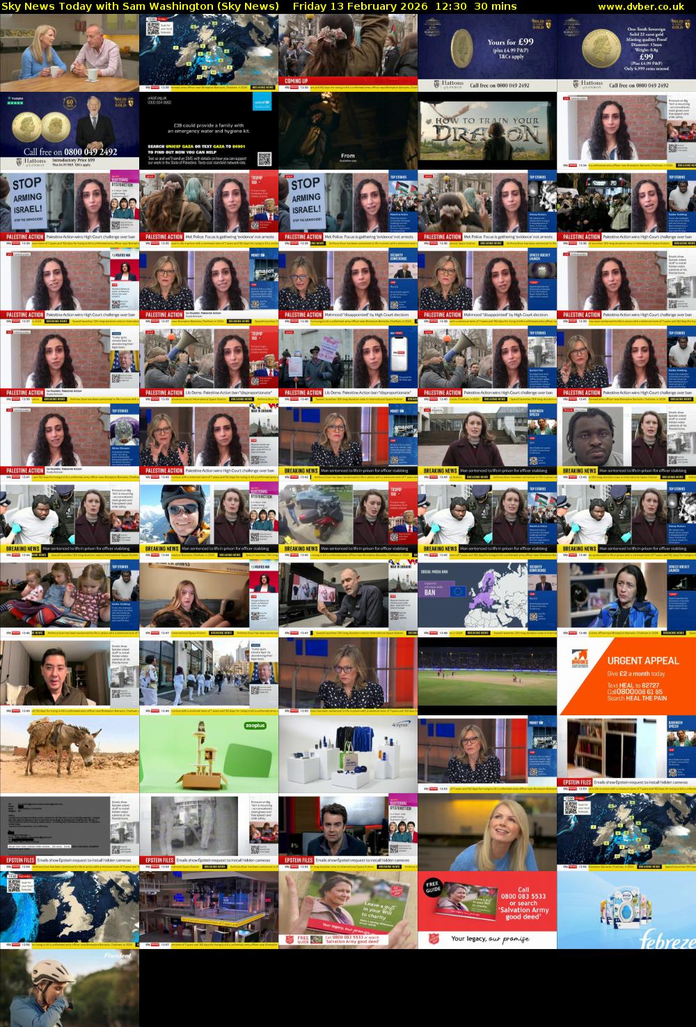 Sky News Today with Sam Washington (Sky News) Friday 13 February 2026 12:30 - 13:00