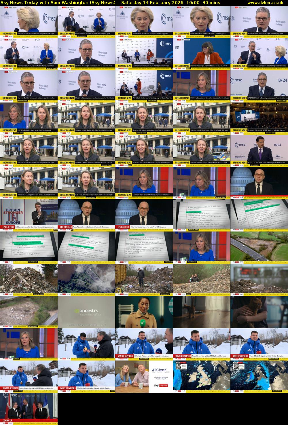 Sky News Today with Sam Washington (Sky News) Saturday 14 February 2026 10:00 - 10:30