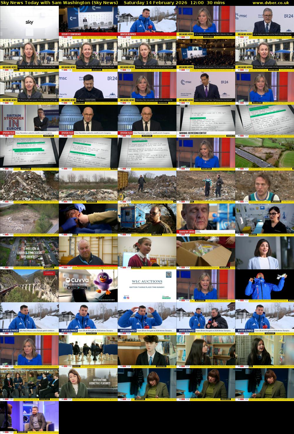 Sky News Today with Sam Washington (Sky News) Saturday 14 February 2026 12:00 - 12:30