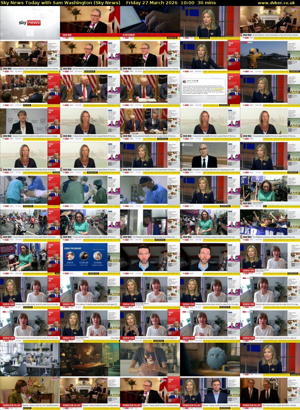 Sky News Today with Sam Washington (Sky News) Friday 27 March 2026 10:00 - 10:30