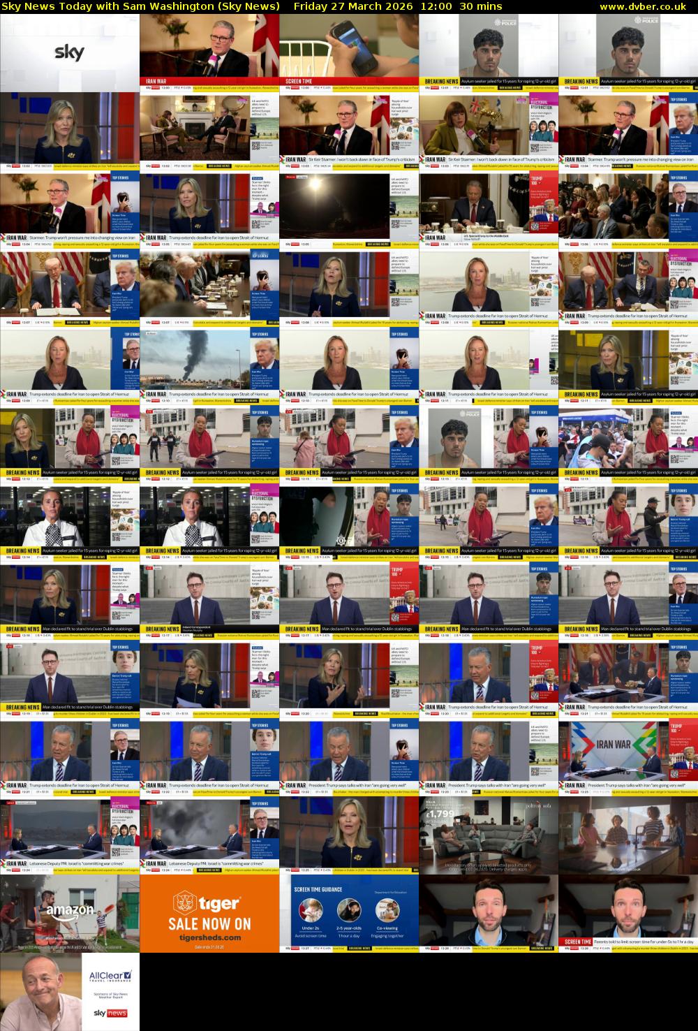 Sky News Today with Sam Washington (Sky News) Friday 27 March 2026 12:00 - 12:30
