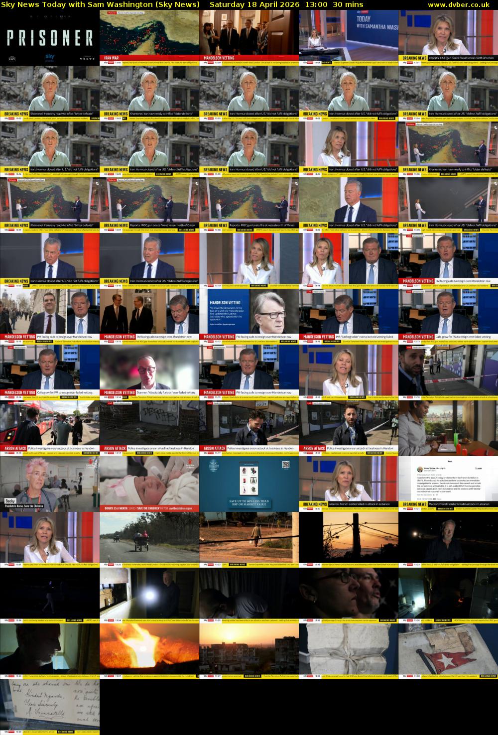 Sky News Today with Sam Washington (Sky News) Saturday 18 April 2026 13:00 - 13:30