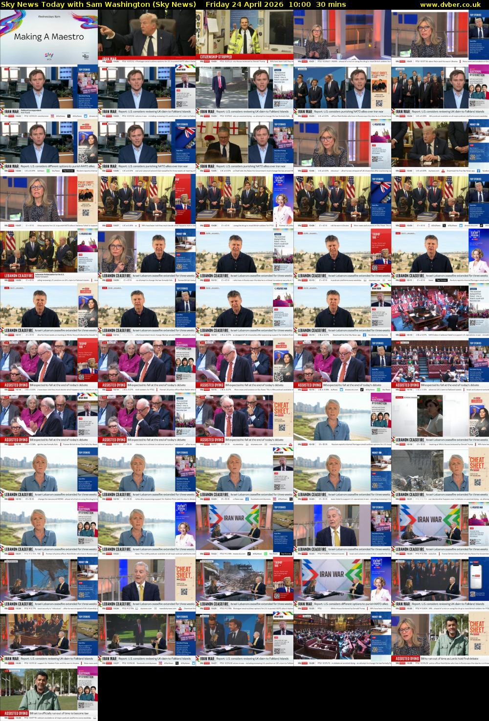 Sky News Today with Sam Washington (Sky News) Friday 24 April 2026 10:00 - 10:30