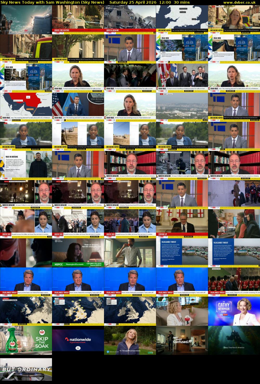 Sky News Today with Sam Washington (Sky News) Saturday 25 April 2026 12:00 - 12:30