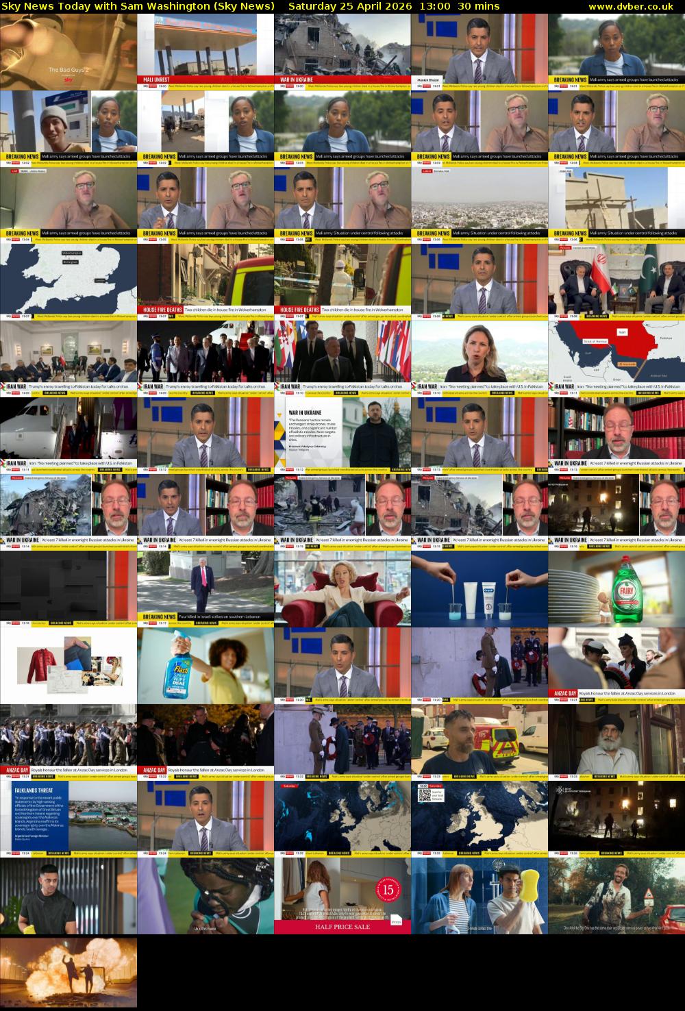 Sky News Today with Sam Washington (Sky News) Saturday 25 April 2026 13:00 - 13:30