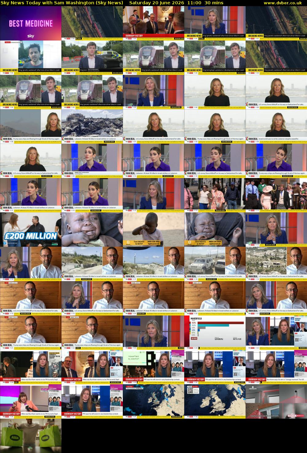 Sky News Today with Sam Washington (Sky News) Saturday 20 June 2026 11:00 - 11:30