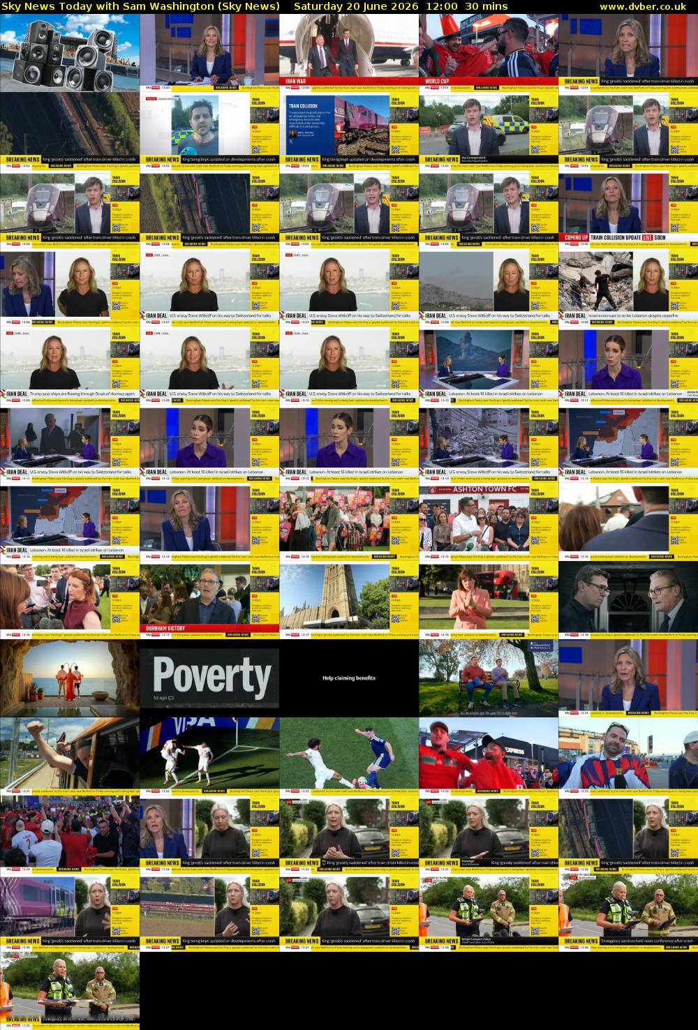 Sky News Today with Sam Washington (Sky News) Saturday 20 June 2026 12:00 - 12:30