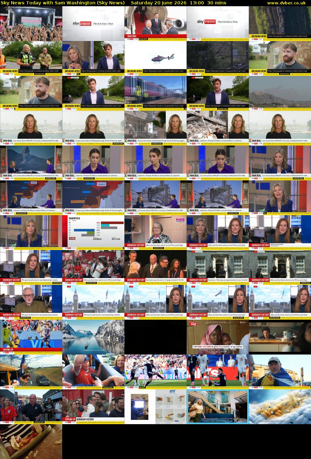 Sky News Today with Sam Washington (Sky News) Saturday 20 June 2026 13:00 - 13:30