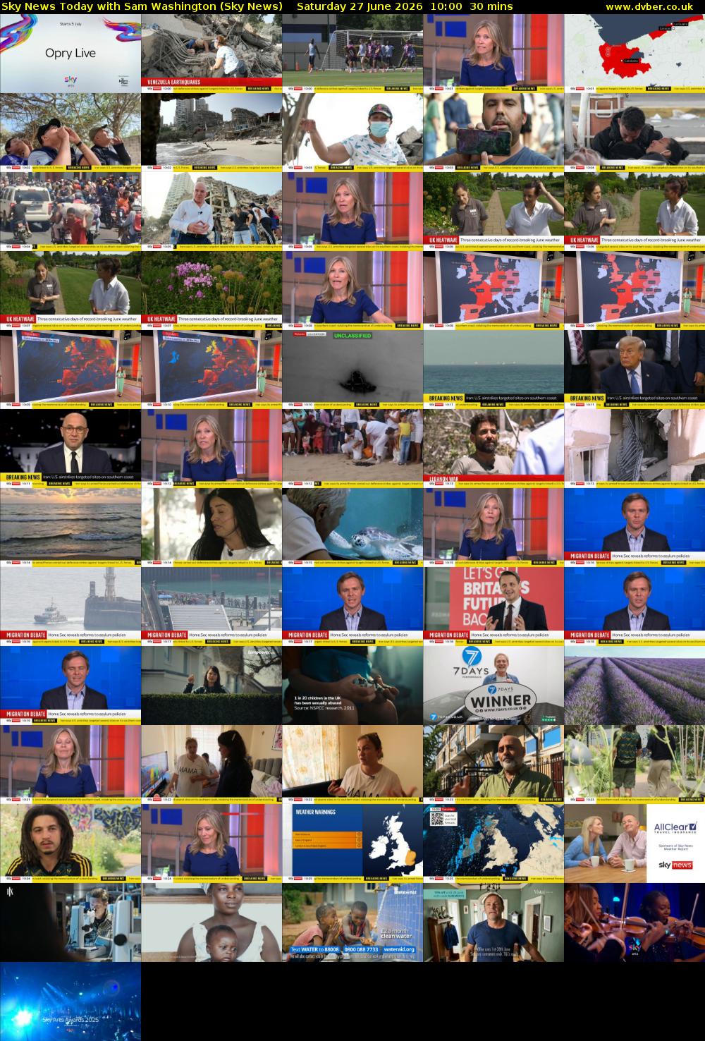 Sky News Today with Sam Washington (Sky News) Saturday 27 June 2026 10:00 - 10:30