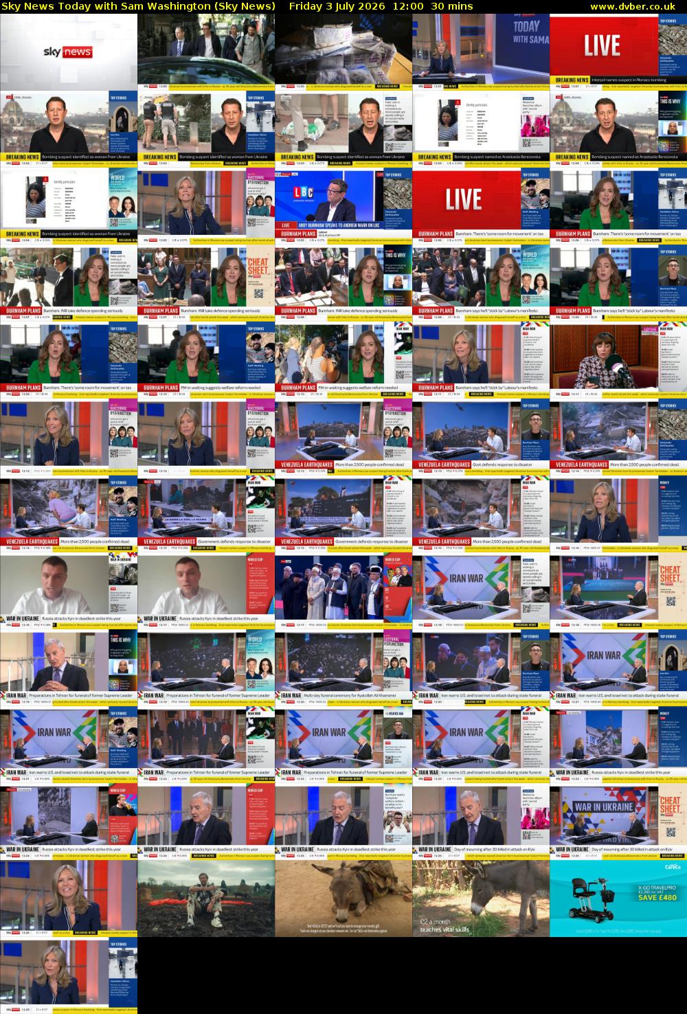 Sky News Today with Sam Washington (Sky News) Friday 3 July 2026 12:00 - 12:30