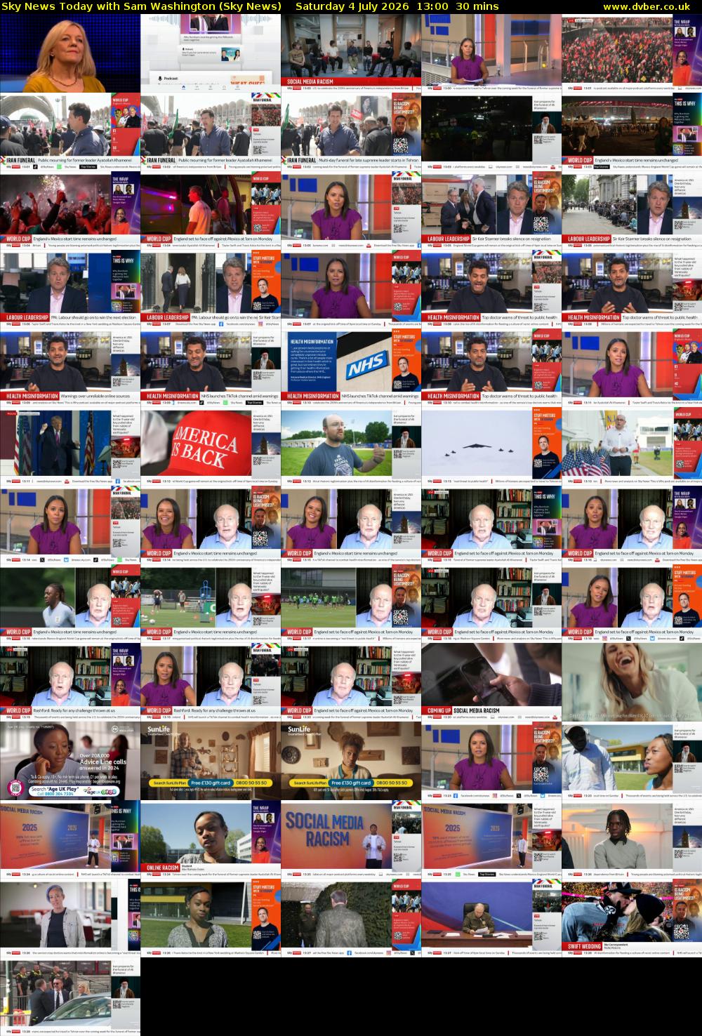 Sky News Today with Sam Washington (Sky News) Saturday 4 July 2026 13:00 - 13:30