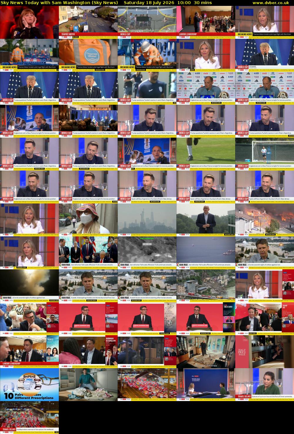 Sky News Today with Sam Washington (Sky News) Saturday 18 July 2026 10:00 - 10:30