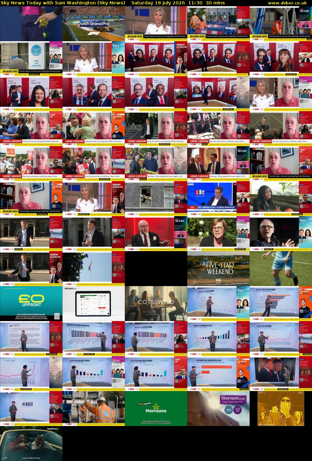 Sky News Today with Sam Washington (Sky News) Saturday 18 July 2026 11:30 - 12:00