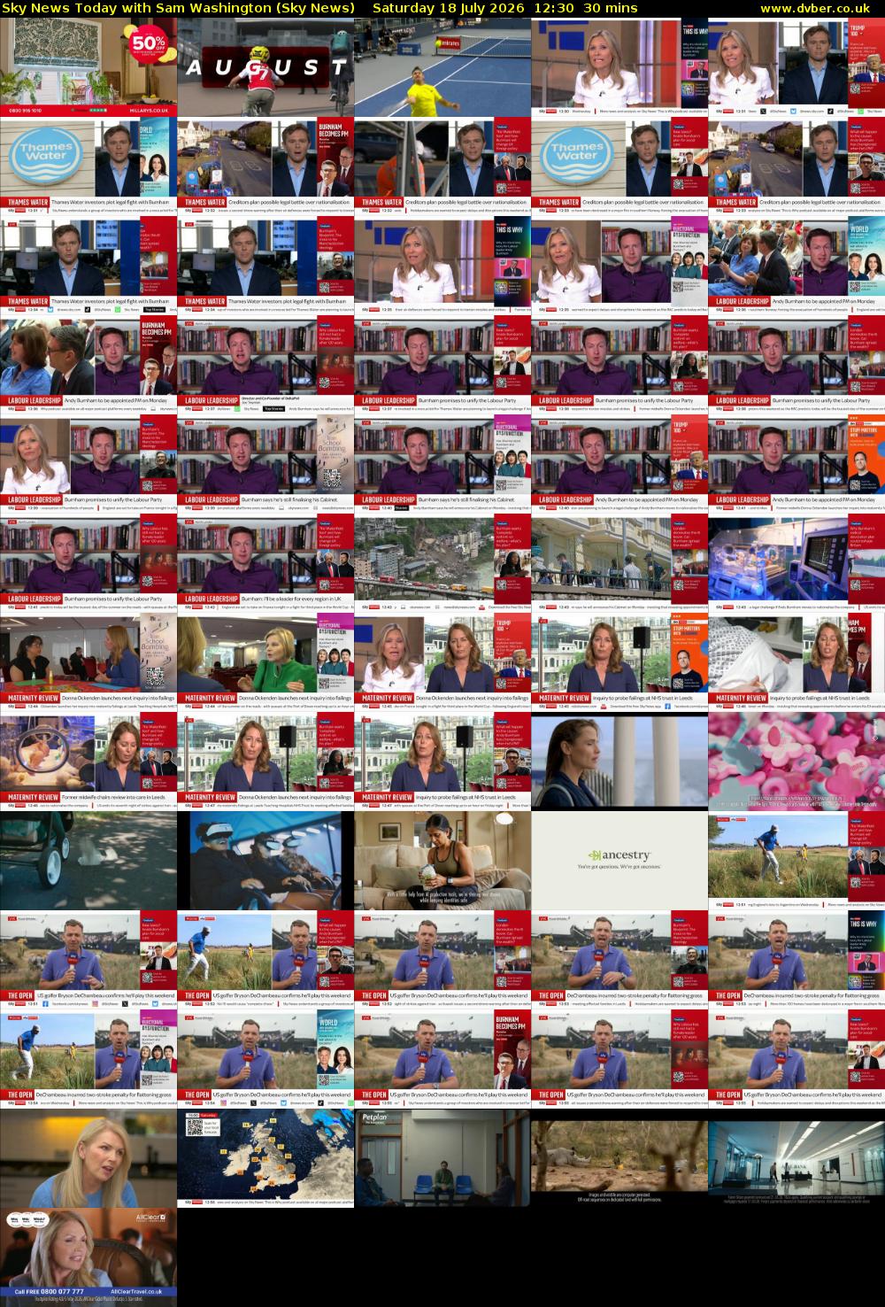 Sky News Today with Sam Washington (Sky News) Saturday 18 July 2026 12:30 - 13:00