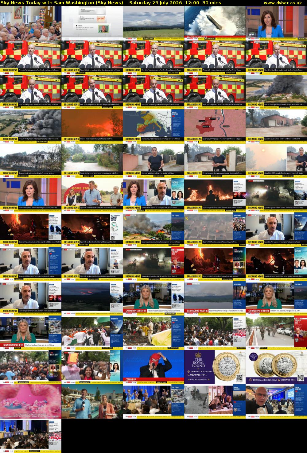 Sky News Today with Sam Washington (Sky News) Saturday 25 July 2026 12:00 - 12:30