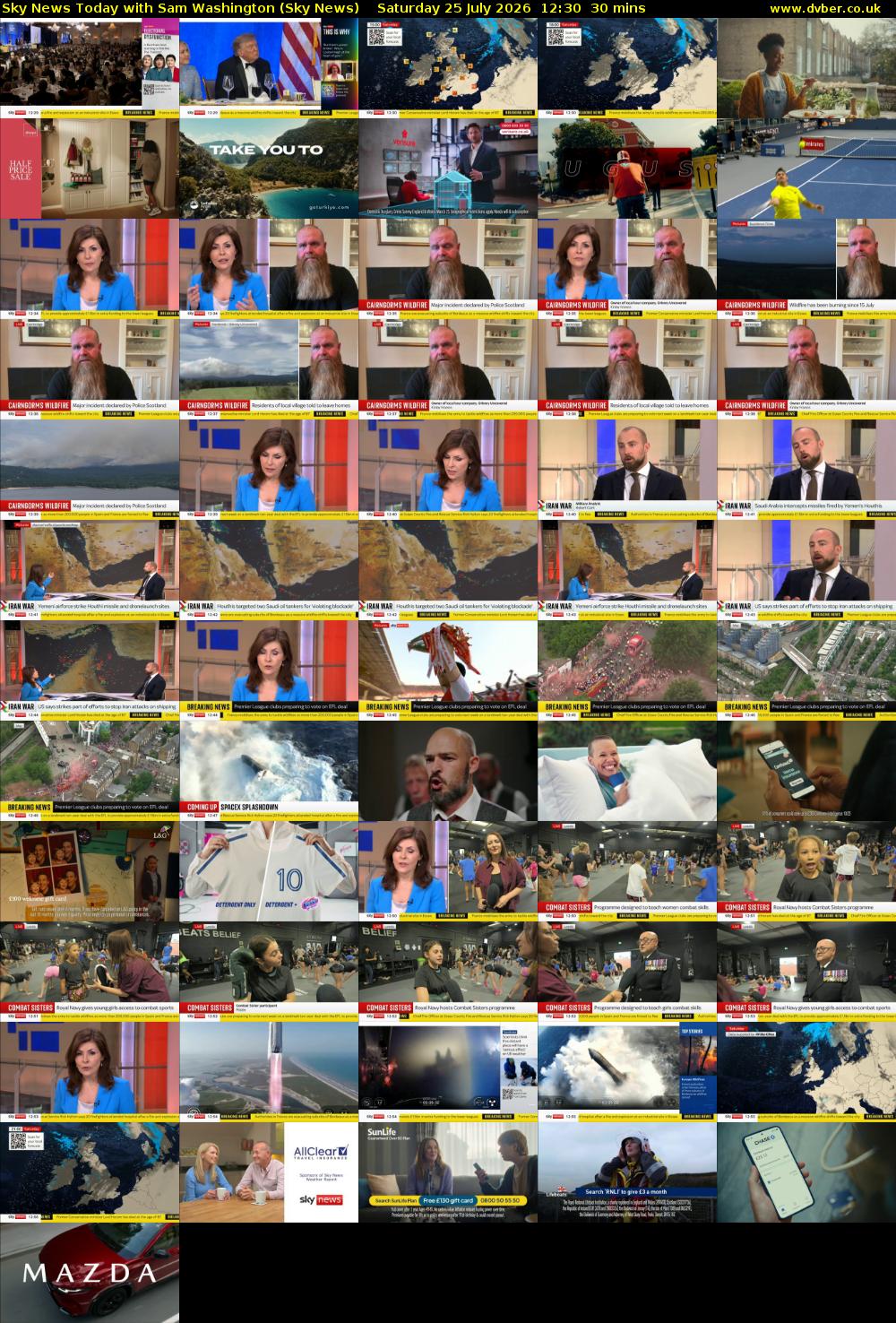 Sky News Today with Sam Washington (Sky News) Saturday 25 July 2026 12:30 - 13:00