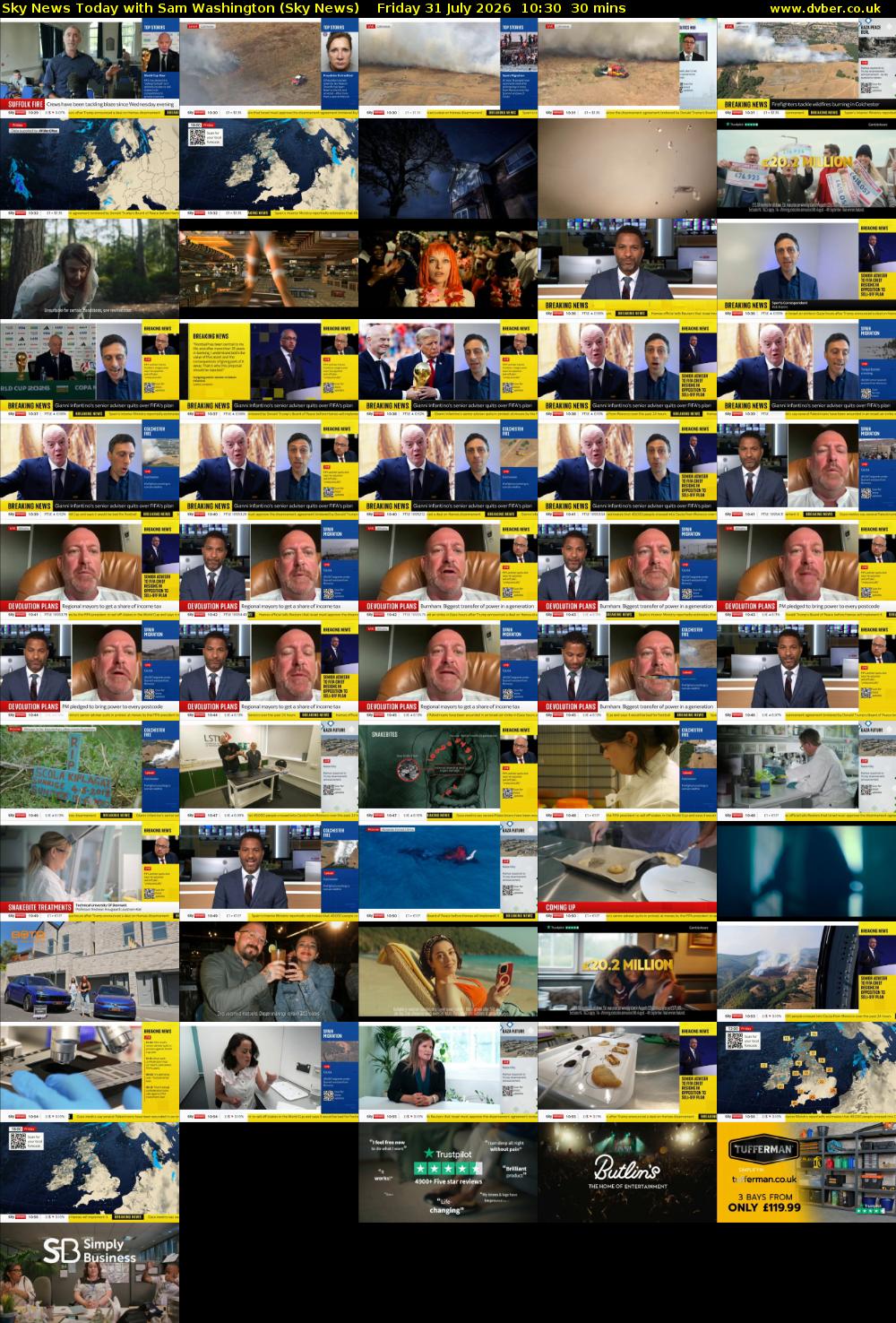 Sky News Today with Sam Washington (Sky News) Friday 31 July 2026 10:30 - 11:00