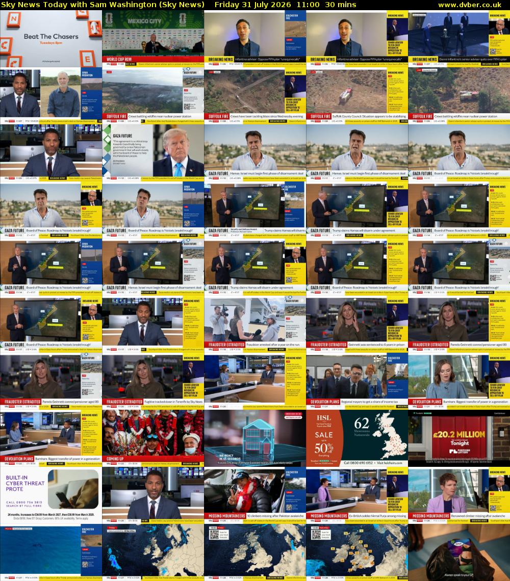 Sky News Today with Sam Washington (Sky News) Friday 31 July 2026 11:00 - 11:30