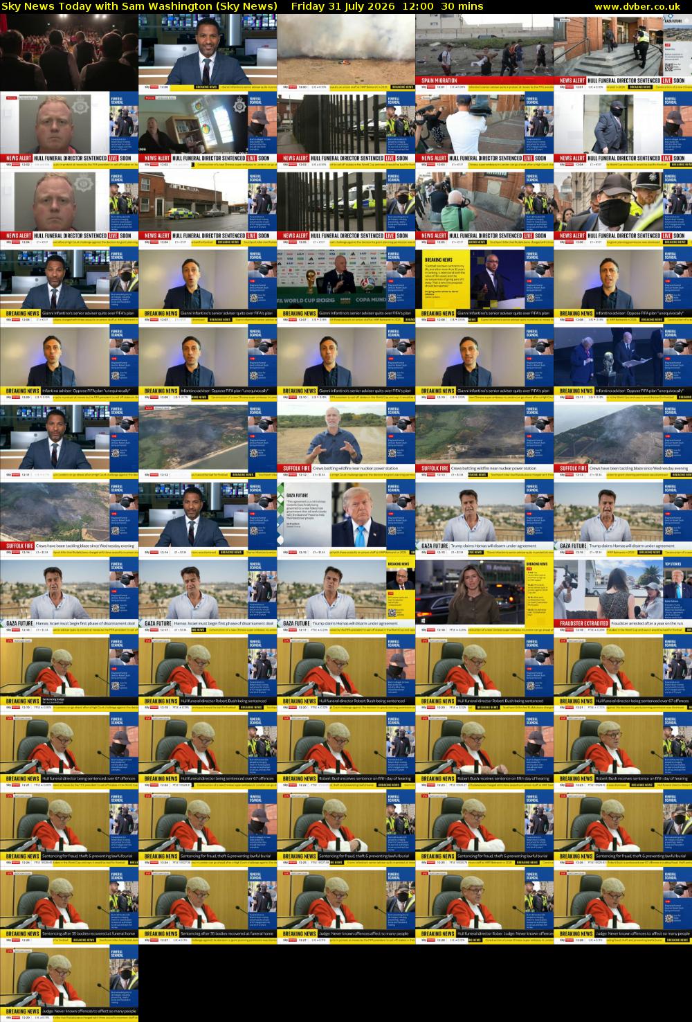 Sky News Today with Sam Washington (Sky News) Friday 31 July 2026 12:00 - 12:30