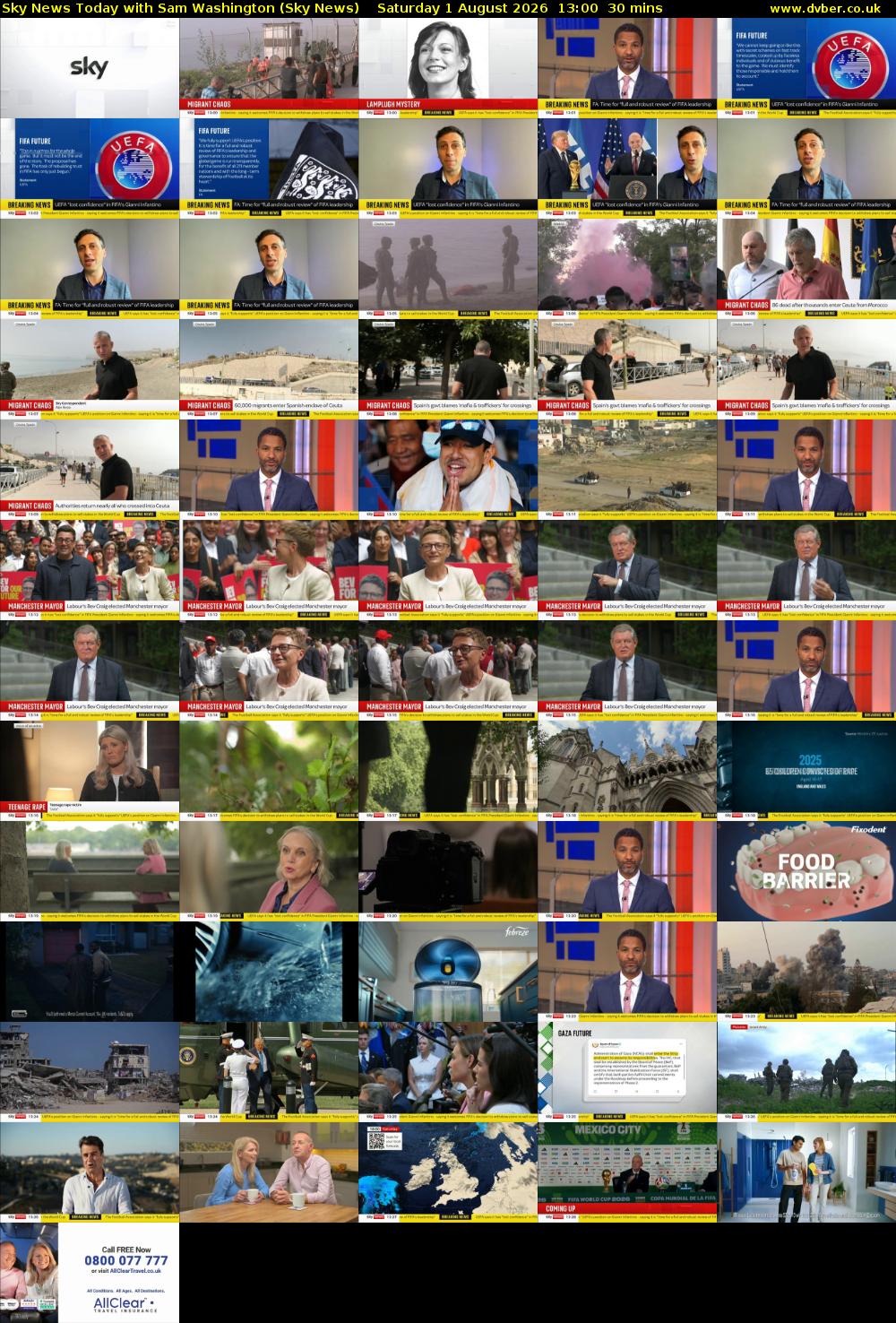 Sky News Today with Sam Washington (Sky News) Saturday 1 August 2026 13:00 - 13:30