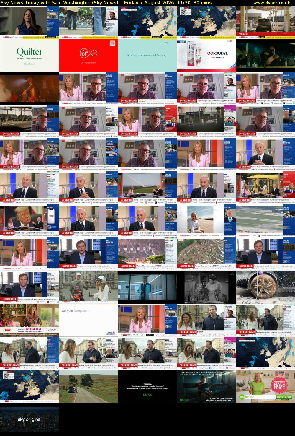 Sky News Today with Sam Washington (Sky News) Friday 7 August 2026 11:30 - 12:00