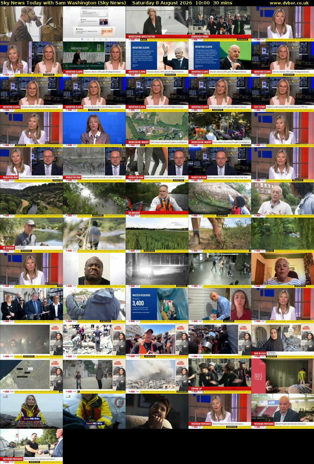 Sky News Today with Sam Washington (Sky News) Saturday 8 August 2026 10:00 - 10:30