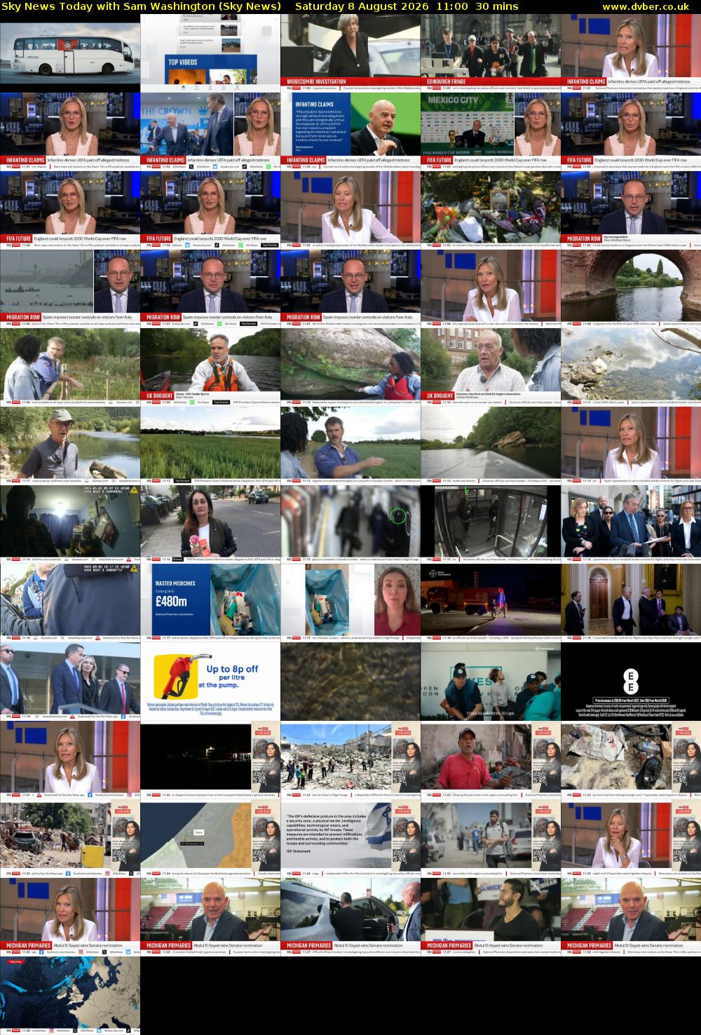 Sky News Today with Sam Washington (Sky News) Saturday 8 August 2026 11:00 - 11:30