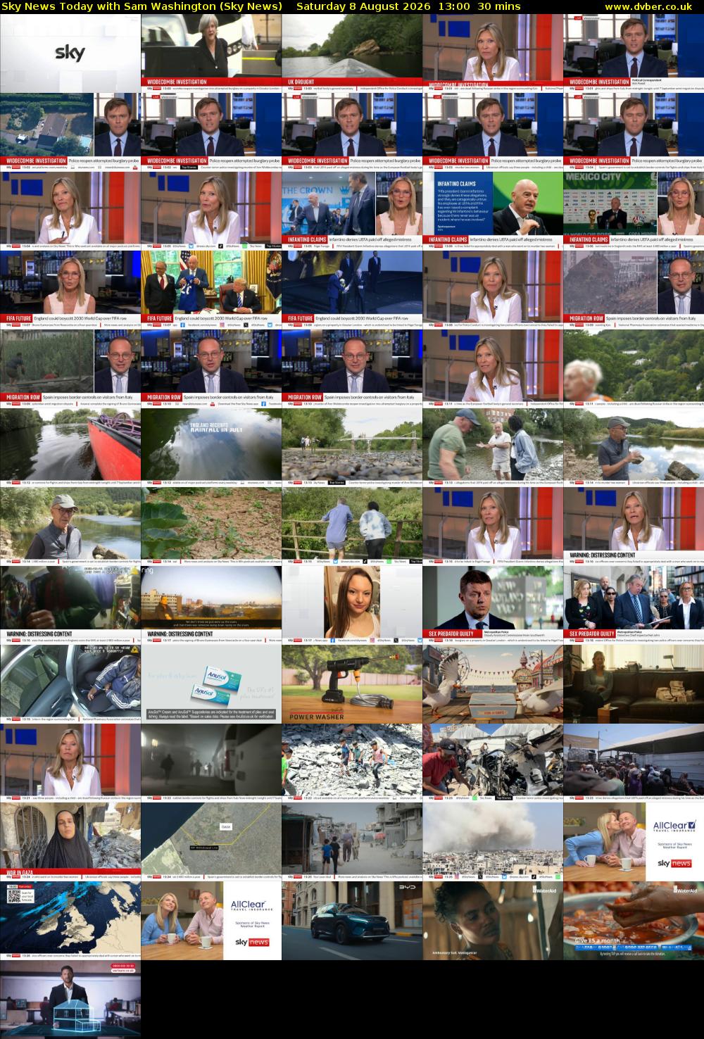 Sky News Today with Sam Washington (Sky News) Saturday 8 August 2026 13:00 - 13:30