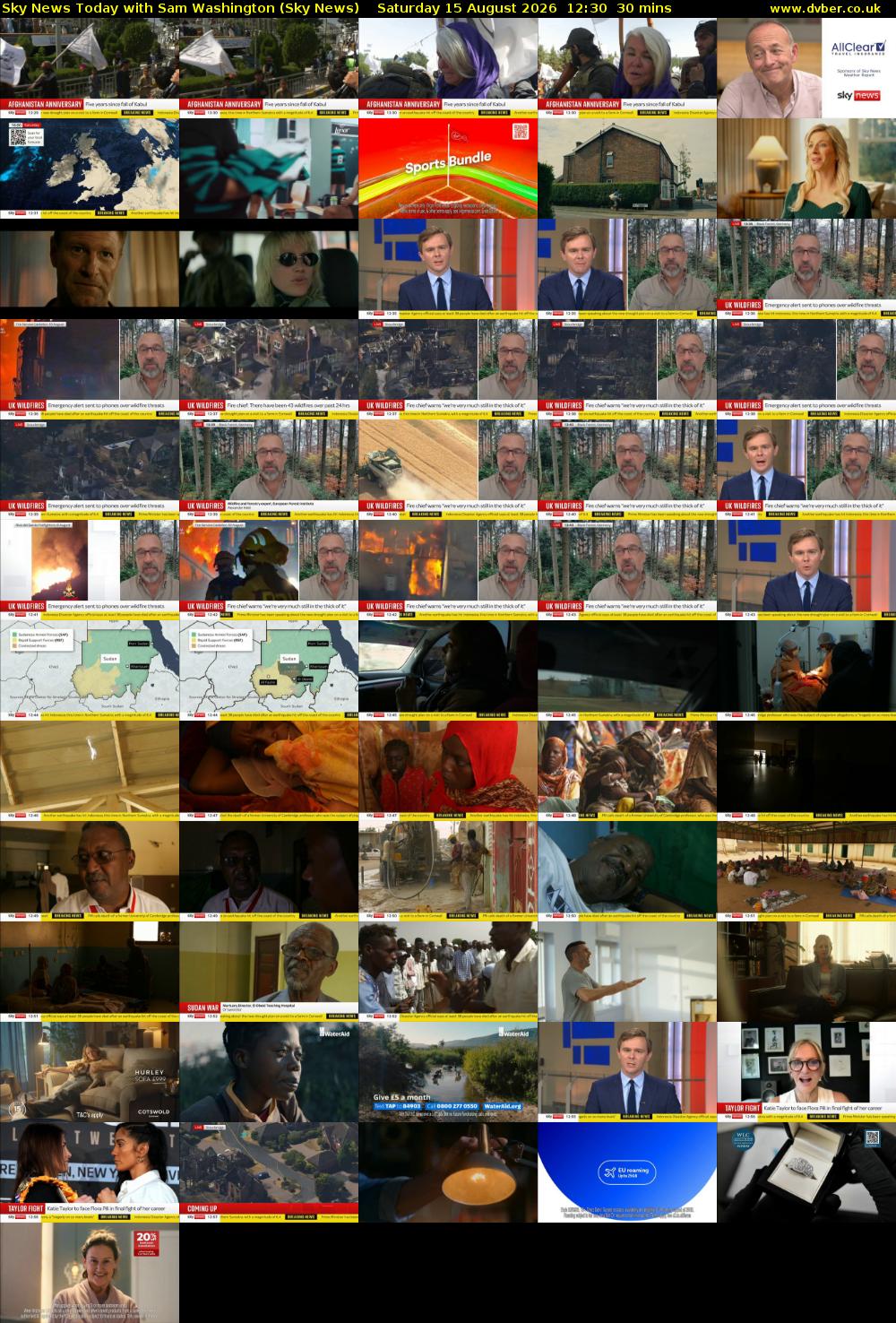 Sky News Today with Sam Washington (Sky News) Saturday 15 August 2026 12:30 - 13:00